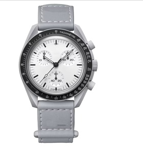 Montres à quartz de luxe <span class=keywords><strong>Moonswatch</strong></span> pour hommes, haute qualité, chronographe étanche, bracelet en plastique, céramique, cuir, design en carton - Product Image 4