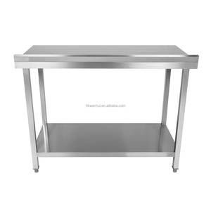 <b>Kitchen</b> Restaurant Equipment <b>Square</b> Tube Backsplash Commercial Stainless Steel Work Prep <b>Table</b> - Product Image 2