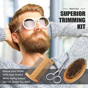 Set per la cura della barba da uomo con spazzola per forbici per rifilatura viso e sacco-<span class=keywords><strong>Kit</strong></span> essenziale per baffi e barba - Product Image 2
