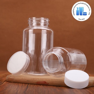 Flacon cylindrique en <span class=keywords><strong>plastique</strong></span> PET de 20 ml à large ouverture pour cosmétiques et pilules, avec couvercle blanc - Product Image 2