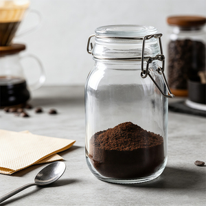 Bocal en verre hermétique de cuisine en gros avec fermoir métallique pour le stockage de fruits en <span class=keywords><strong>conserve</strong></span>, miel, cornichons, chocolat - Product Image 5