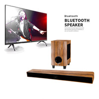 Barre de son en bois HoXen J-5106 120W RMS avec woofer 8'' + haut-parleurs 42,5'' pour télécommande et 2 micros sans fil AC110-240V pour la maison
