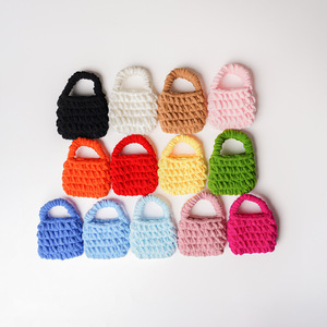 Poignée de sac tressée miniature tricotée à la main, accessoire de sac DIY, en polyester couleur unie, pour le rangement des écouteurs - Product Image 2