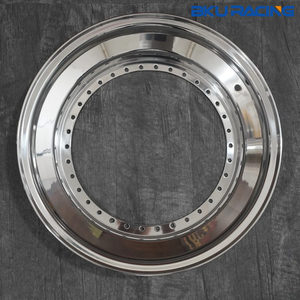 Lèvre de roue 3 pièces pour <span class=keywords><strong>BBS</strong></span> Style71 17 à <span class=keywords><strong>18</strong></span> <span class=keywords><strong>pouces</strong></span> 20 40 trous 3 pièces Jante polie Double marche Lèvre de roue extérieure en alliage 6061-T6 - Product Image 2