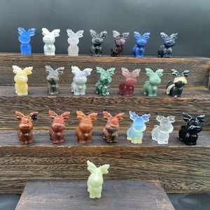 4cm Wholesale Funny <b>Stuff</b> Christmas Carfts Natural Crystal Hand Carved Crystals Healing Stone Elk Carving - Product Image 1