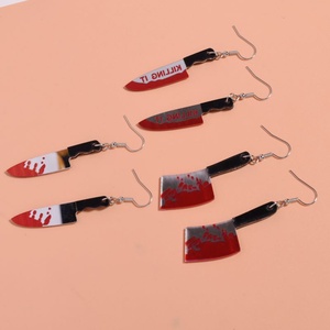 Orecchini a Forma di Coltello da <span class=keywords><strong>Cucina</strong></span> Esagerati e Divertenti per Donne, Gioielli per Feste di Halloween - Product Image 4