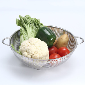 Ensemble de 6 pièces en acier inoxydable 201 de haute qualité : passoire à riz, panier à légumes, égouttoir, passoire à deux anses perforée - Product Image 2