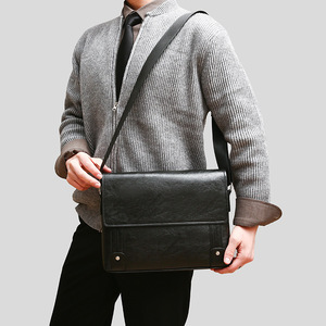 Nouvelle <span class=keywords><strong>sacoche</strong></span> en PU <span class=keywords><strong>horizontale</strong></span> décontractée, sac à bandoulière, <span class=keywords><strong>sacoche</strong></span> d'ordinateur, sac messager en cuir de haute qualité pour hommes - Product Image 3