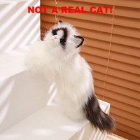 Peluche réaliste chat Ragdoll 50cm en coton PP, chat en peluche réaliste et moelleux, noir, blanc, calico, cadeau doux, vente en gros, personnalisé, OEM, pour enfants