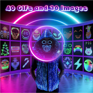 Masque intelligent lumineux LED RGB pour enfants, contrôle gestuel par application, fonction de changement de visage pour photos et texte personnalisés, cadeau cool pour <span class=keywords><strong>cosplay</strong></span> - Product Image 1
