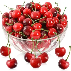 Bán Buôn Nhân Tạo Cherry Trái Cây Giả Anh Đào Màu Đỏ Mô Phỏng Màu Đỏ Màu Đen Cherry Mô Hình Nhà Nhà Bếp Bên Trang Trí