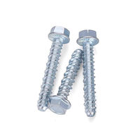 Vis d'ancrage en béton à tête ovale en acier galvanisé au carbone de haute qualité, boulon à bride hexagonale, style ANSI, clou à béton autotaraudeur