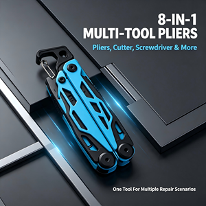 Multifunctional Pliers Stainless Steel <b>Camping</b> <b>Tool</b> with Screwdriver Bits for Outdoor Survival JC002 All Black - Product Image 3