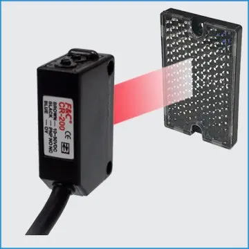 CRMR-S200シリーズ可視赤色光長方形光電センサー、2M計4線式NPN PNP小型フォトセンサー