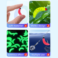 WEIHE Kit de leurres souples artificiels 5 couleurs, mini-œufs de sangue, appâts maggot, leurres pour eau douce et eau salée, boîte de leurres de pêche