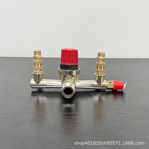 Válvula de colector de compresor de aire ZY de 3 vías con tapas rojas y negras para control de flujo de uso industrial - Product Image 4