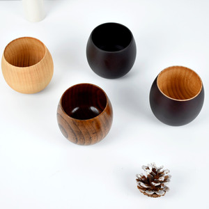 Tazza da tè in legno con tazza rotonda in stile giapponese per bere il tè - Product Image 3