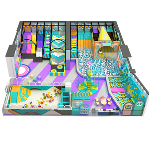 Aire de jeux intérieure pour enfants Playpedia, mur d'escalade en mousse avec fosse à mousse, château gonflable avec toboggan varié - Product Image 1