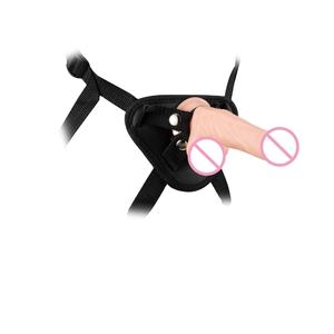 Dildo réaliste à sangle pour femmes, PVC, ventouse, harnais, étanche IPX5, jouet sexuel portable mains libres pour les activités lesbiennes - Product Image 3