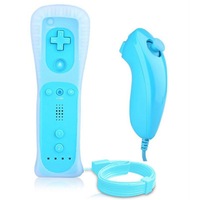 Manettes gauche et droite 2 en 1 pour Nintendo Wii poignée droite + manette incurvée de cuisse de poulet avec accélérateur de sangle en silicone