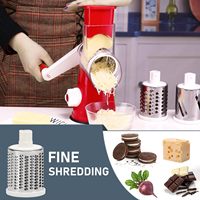 Draagbare Professionele 3-In-1 Plastic Staal Abs Hand Crank Chopper Roterende Kaasrasp Voedsel Wortelsnijder Groentesnijder