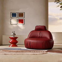 Fauteuil lounge surdimensionné de luxe moderne, rembourré en mousse haute résilience 45D, avec base en acier carbone pour salon