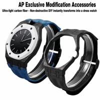 Étui de protection premium en fibre de carbone pour la montre Royl Pop Ap*swatch Collab avec bracelet en nylon à boucle auto-agrippante