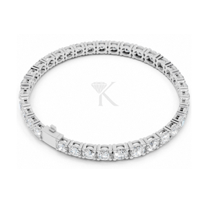 Pulsera de tenis clásica de oro macizo de 14K y 18K con diamantes engastados en punta, con diamantes redondos creados en laboratorio, joyería fina minimalista. - Product Image 4