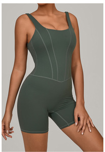 Vente en gros de <span class=keywords><strong>justaucorps</strong></span> et combinaisons de sport pour femmes, à séchage rapide, sexy, à bretelles réglables, dos nu, pour le yoga et le fitness - Product Image 4