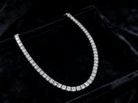 Collier Tennis Unique en Or Blanc 14K avec Diamants de Laboratoire Certifiés GRC, Tailles Personnalisables 2mm 3mm 4mm VVS HPHT, Style Hip Hop