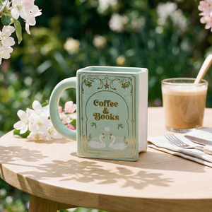 Novelty Book Shaped <b>Ceramic</b> Mug Artistic Reading Coffee <b>Cup</b> Aesthetic Gift Mug for Reader Librarian - Product Image 5