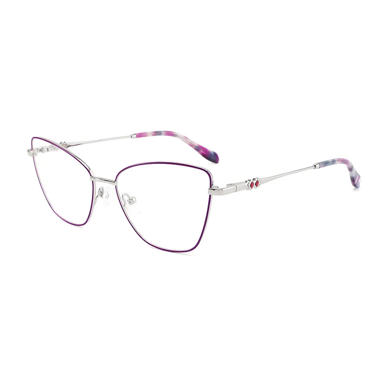 New Fashion Metal Square Anti-Blue Light Eye Protection Eyewear Frame Optical Women Eye Glasses Frames