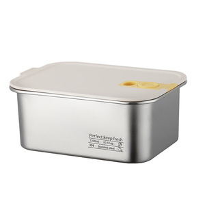 304 Stainless Steel Food Storage <b>Container</b> Rectangle Airtight With Plastic Lid For Kitchen <b>Refrigerator</b> - Product Image 3
