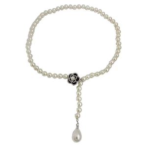 Camellia Pearl Necklace For Women Imitation Pearl Flower Pendant Sweater Chain Fashion Jewelry Accessory Autumn Winter Style - Product Image 5