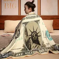 Manta de Oficina Ecológica para Todas las Estaciones con Diseño de Dibujos Animados, Creativa y Divertida, con Forma de Escultura de Arena y Billete de un Millón de Dólares, Regalo Promocional