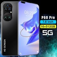 Teléfono Móvil P60 Pro al por Mayor con Pantalla Táctil Grande de 7.1 Pulgadas para Gaming, 16+512GB, 10 Núcleos, Cámara HD de 40+48MP y Doble Tarjeta SIM