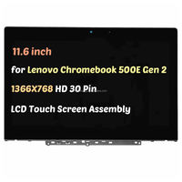 Layar LCD LED HD 1366x768 11.6 Inci untuk Lenovo Chromebook 500E Gen 2, Perakitan Layar Sentuh Grosir Pengganti 30 Pin