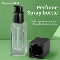 Bouteille de parfum vide de luxe de 30ml emballage en plastique carré de lotion bouteilles de fond de teint liquide