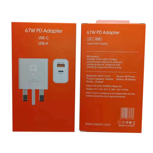 Cargador de 67W para Xiaomi 6A Tipo C Cable Us EU Plug Adaptador de carga rápida Pd para Xiaomi Mi 11 Ultra Mi 11 PRO 12/12 Bloque de teléfono - Product Image 1