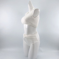 Ensemble en maille de Nylon blanc pour femme, doux, pantalon taille moyenne, grande taille, vêtements de danse pôle Sexy, Offre Spéciale