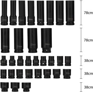 <span class=keywords><strong>Set</strong></span> di 35 Pezzi di Utensili per Riparazione Auto da 1/2 Pollice con Bussole Esagonali e Chiave a Cricchetto a Impatto - Product Image 2