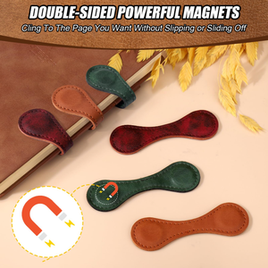 YYRTS Vente en gros de <span class=keywords><strong>marque</strong></span> de livre magnétique en cuir véritable Clip de <span class=keywords><strong>page</strong></span> magnétique double face Signets magnétiques - Product Image 4