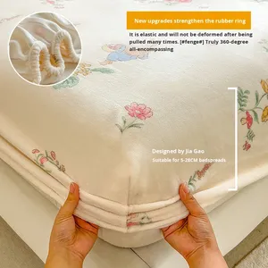 <span class=keywords><strong>Autunno</strong></span> inverno Set di tre pezzi uso domestico federa di flanella caldo corallo in pile lenzuolo con gonna da letto - Product Image 1