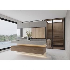 Mueble de Baño Moderno de Lujo Personalizado con Mueble Lavabo Integrado y Mueble de Ducha Montado en la Pared - Product Image 1