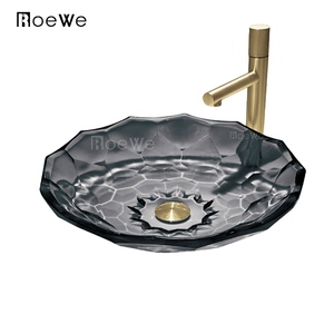 <span class=keywords><strong>Lavabo</strong></span> de vidrio transparente <span class=keywords><strong>verde</strong></span> claro de 10mm de espesor de nuevo diseño para uso en hoteles o hogares - Product Image 2