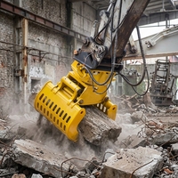 SINOSTAR Grappin hydraulique rotatif pour pierres 3000 kg, ouverture de mâchoire 2250 mm, capacité 0,76 m³, force de préhension 100 kN, pour pierres carrées, pour excavatrices de 10 à 26 tonnes, démolition