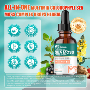 Vente en gros 60ml de supplément de gouttes liquides de mousse de mer végétalienne biologique avec de l'huile de graines noires Ashwagandha pour stimuler l'immunité soutien de la thyroïde - Product Image 6