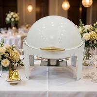 Plat à chafing en acier inoxydable blanc de 6 L, certifié NSF, efficacité énergétique A++, pour buffets et mariages, vente directe d'usine