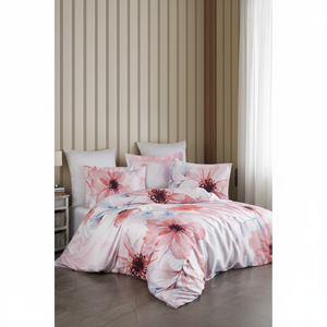 Juego de Funda Nórdica Varol Royal Satin 300TC, Funda Nórdica Doble, King, Twin, Diseño Floral, Relleno de Algodón para Cama, CASILDA Family - Product Image 3