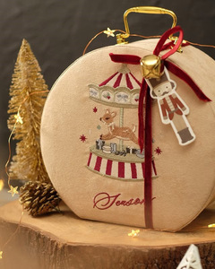 Cổ Điển Vòng Da Lộn Nến Jar Bao Bì Sang Trọng Vàng Xử Lý Thẻ Quà Tặng Hiển Thị Trường Hợp Giáng Sinh Thêu Quà Tặng Đính Hộp Đồ Trang Sức - Product Image 1